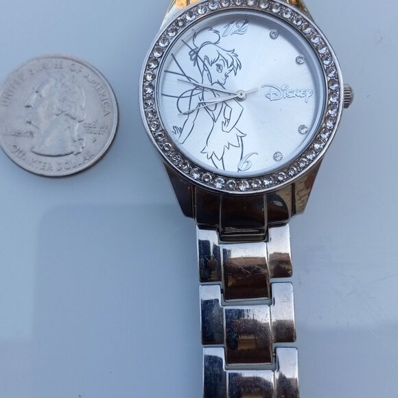 Disney Accutime Tinker Bell Silver Bling Bold Watch - Picture 8 of 13